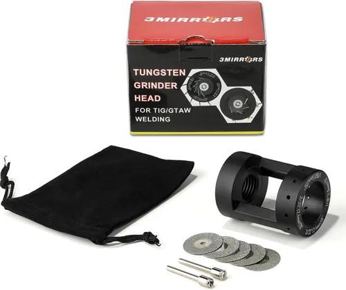 Miniatura 11 de 3mirrors - Afilador de electrodos de tungsteno de aluminio con cabezal de herramienta de soldadura TIG, ranura de corte multiángulo