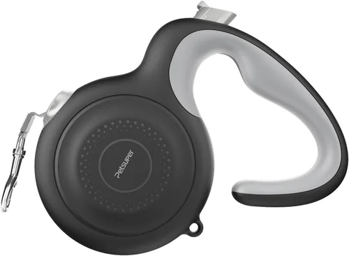 Miniatura 9 de AutoBrake - Correa retráctil para perro, cinta de nailon de 10 pies, sin enredos, mango ergonómico ligero para perros pequeños y medianos (negro)