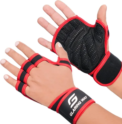 Miniatura 10 de Guantes de levantamiento de peso acolchados de neopreno Glaring Way para hombres y mujeres - Guantes de entrenamiento ventilados para atletas