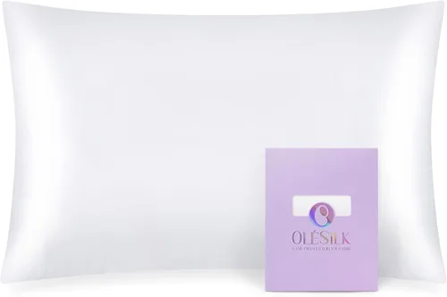Miniatura 15 de Olesilk - Funda de almohada 100% seda con cremallera oculta para la belleza del cabello y la piel, ambos lados, 19 milímetros (0.74 pulgadas), Azul