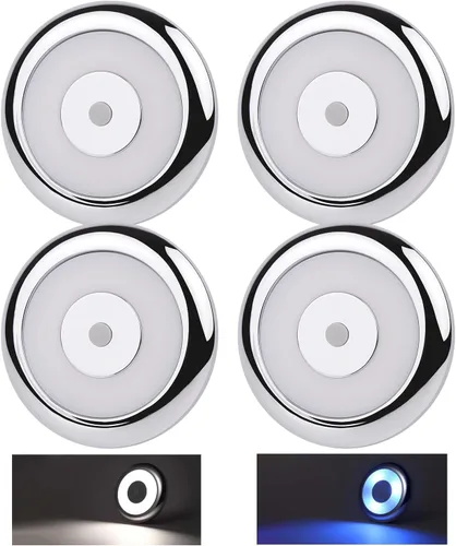 Miniatura 9 de Acegoo Lámpara LED de disco para RV, furgoneta camper, 3' de techo y luz inferior, 12V para autocaravana, barco, camión, remolque, coches