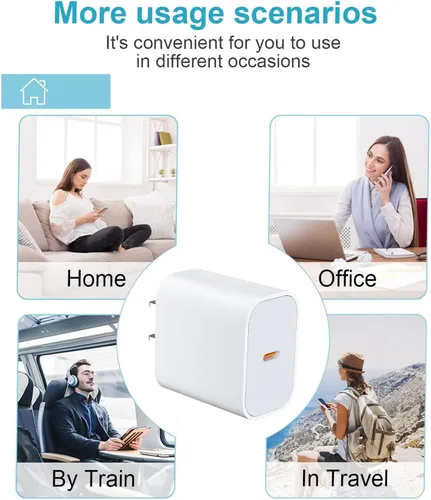 Miniatura 2 de Paquete de 3 cargadores USB C de 40 W de carga rápida con cable USB C de 6 pies, cargador tipo C para iPhone 17/17 Pro/17 Pro Max/16/15/15 Pro Max