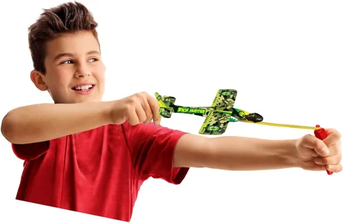 Miniatura 3 de Planeador de avión con lanzador de banda de goma (12 aviones) Aviones de espuma de papel volador para niños, juguetes para niños.