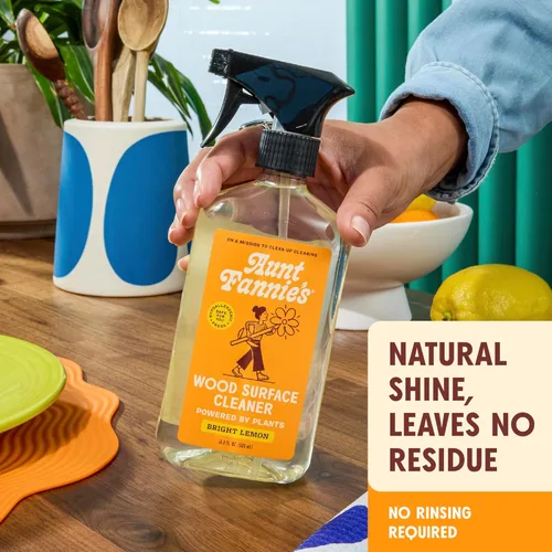 Miniatura 2 de Aunt Fannie's Limpiador en aerosol de madera multiusos, fórmula sin cera, perfecto para mesas de madera, paredes, mostradores y estantes, 16.9