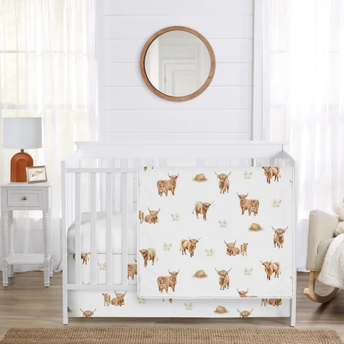 Miniatura 10 de Sweet Jojo Designs Juego de ropa de cama para cuna de bebé de 4 piezas (vaquero occidental) para niños, bebés/guardería, incluye manta, sábana
