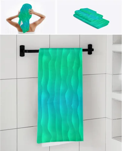Miniatura 7 de Juego de toallas de baño verdes de verano para baño, toallas de lujo, regalos para mujeres, secado rápido, playa, cocina, mano, cabello, cara, yoga