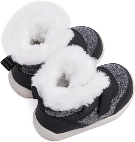 Miniatura 86 de BMCiTYBM Botas de nieve de invierno para bebés y niños pequeños, de piel sintética, cálidas, antideslizantes, zapatos para primeros pasos