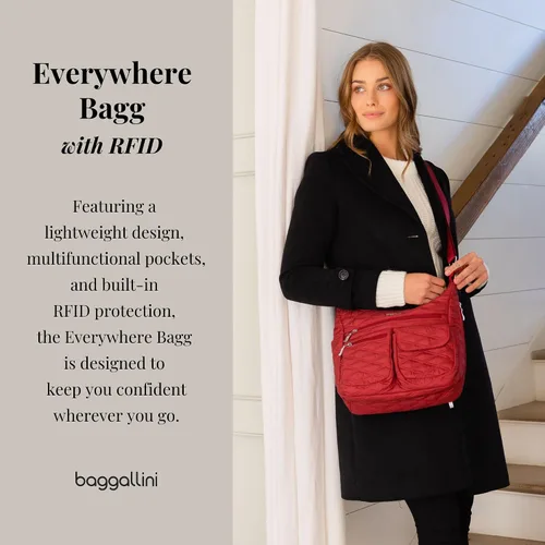Miniatura 51 de Baggallini womens Everywhere Bagg Crossbody Women 11x9 Lightweight Nylon Hobo Water-resistant Travel Bag W/Rfid