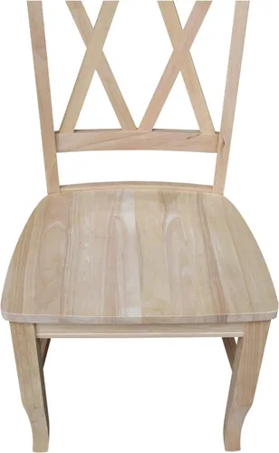 Miniatura 10 de IC International Concepts, Juego de 2 sillas de comedor dobles con respaldo en X, sin brazos, madera real, cocina/comedor/acento, 19.7 in de ancho x
