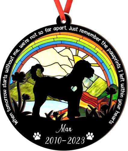 Miniatura 58 de Adorno personalizado para atrapasoles de sabueso afgano, adorno de Navidad de sabueso afgano, regalo para perro amante, sabueso afgano conmemorativo