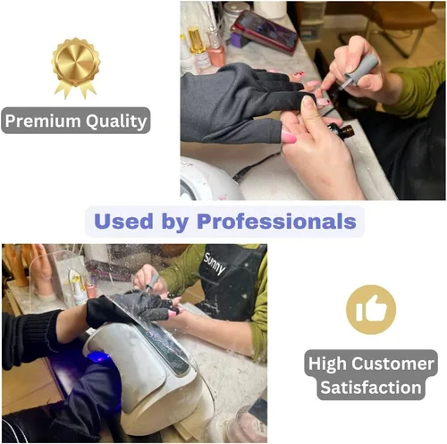 Guantes UV de alta calidad para lámparas de uñas de manicura de gel, cuidado de la piel anti UV, protección contra la luz UV, guantes sin dedos,