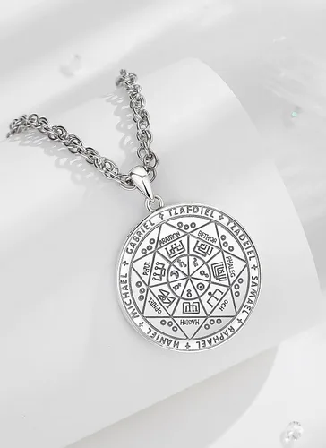 Miniatura 184 de CELESTIA Medallas de plata de ley 925 San Miguel/San Cristóbal/San Benito/San Gabriel/Virgen María/Jesús/Caravaca/Metatrón/Sello de los Siete
