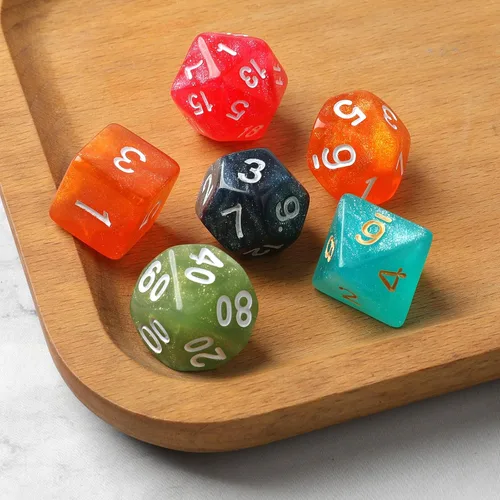 Miniatura 3 de Juego de dados Grajar D&D con fundas para dados con patrón de personajes, juego de 42 piezas de dados poliédricos, bandeja de PU de cuero