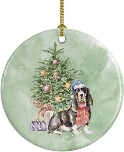 Miniatura 40 de Caroline's Treasures Bulldog, Bulldog inglés #2 y árbol de cerámica adorno colgante para árbol de Navidad, decoración colgante para el hogar