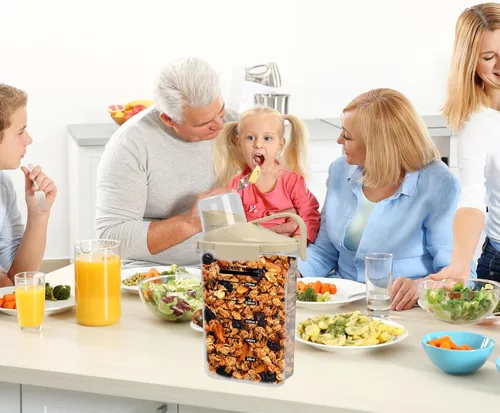 Miniatura 5 de LANGMINGDE 1 recipiente de almacenamiento de cereales, contenedor hermético de arroz de 2.5 L/85 onzas, contenedor de almacenamiento hermético