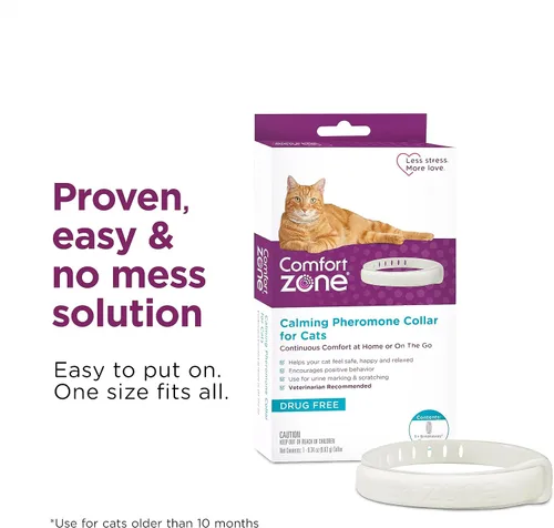 Miniatura 6 de Comfort Zone Paquete económico de collar calmante para gatos: 4 collares calmantes de 30 días para 120 días de calma