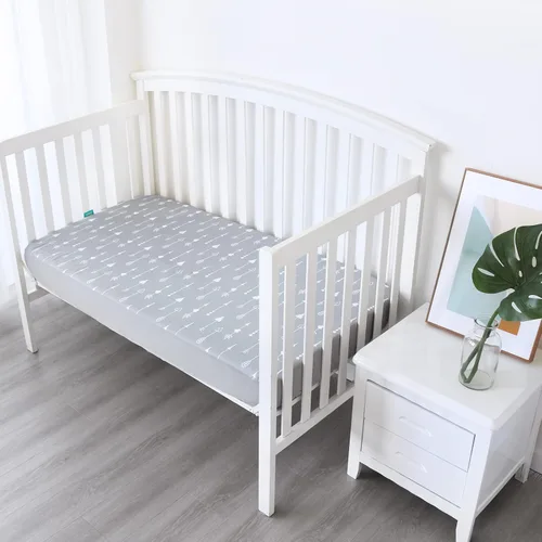 Miniatura 3 de Sábanas ajustadas para cuna para niños y niñas, paquete de 4 - Sábanas transpirables y suaves de microfibra para bebé en gris, azul marino y blanco