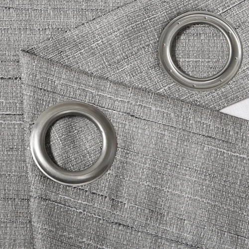 Miniatura 5 de Comfort Spaces - Juego de 2 paneles de cortina de tela de ramio para ventana Gris