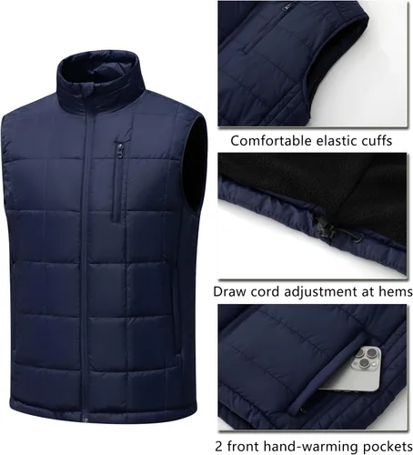 Miniatura 2 de Vcansion Chaleco acolchado con cuello alto casual para hombre