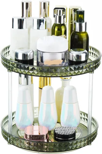 Miniatura 8 de Mesa giratoria Lazy Susan de 9.25 pulgadas, organizador giratorio de plástico transparente para gabinete, refrigerador, rotación de 360°, fácil