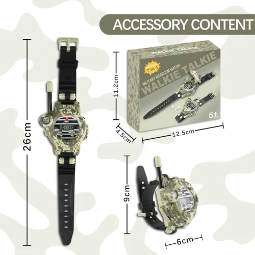 Miniatura 7 de Walkie Talkie para niños, reloj espía recargable Walkie Talkies, juguetes del ejército, regalos para niños, radio bidireccional Walky Talky Relojes