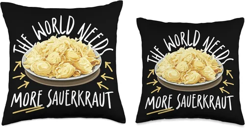 Miniatura 3 de The World Needs More Sauerkraut Almohada de chucrut, 16 x 16, multicolor