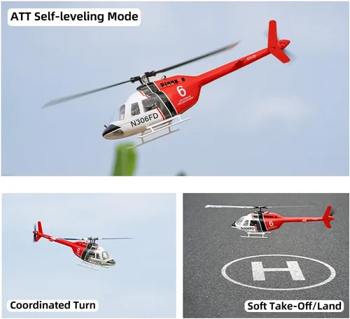 Miniatura 2 de Campana voladora 206 Helicóptero RC V3 con ACE Control de vuelo 6CH GPS Altitud Hold Dos Rotor 1:16 Escala Helicóptero RTF Fly Wing Bell206 v3