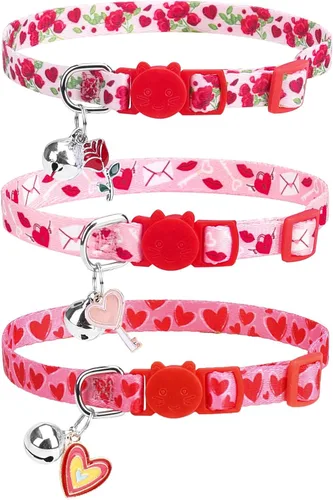 Miniatura 10 de PUPTECK Collar de gato con campanas, collar de gatito ajustable para niñas y niños pequeños, cachorro, conejito, bonito accesorio de disfraz