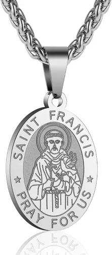 Miniatura 132 de P. BLAKE Collar ovalado de San Cristóbal, Miguel, José, Jude/Virgen María/José/Francisco/Patrick/Anthony/Benedict/Thomas para hombres y mujeres
