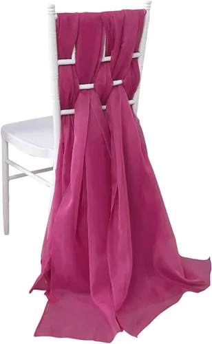 Miniatura 21 de Efavormart - Paquete de 5 bandas de gasa de alta calidad para silla, 22 x 78 pulgadas, amatista violeta, lazos para silla de diseño transparente