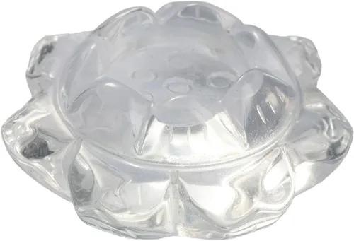 Miniatura 7 de mookaitedecor Ojo de tigre tallado piedra preciosa Lotus Flower Statue Crystal Ball Stand/Candelero decorativo Amarillo