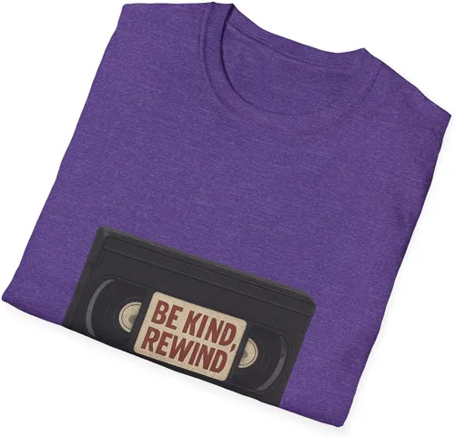 Miniatura 4 de Be Kind Rewind VHS Tape T-Shirt Retro 80s 90s Nostalgia Heather Purple