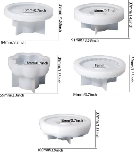 Miniatura 2 de Yalulu 5 moldes de silicona para portavelas, soporte de velas de pilar, molde de resina para fundición de portavelas, moldes de silicona epoxi