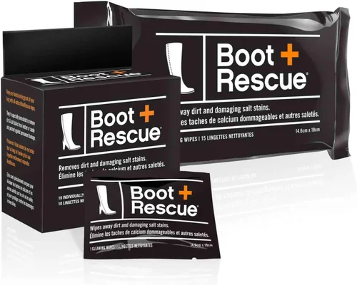 Boot Rescue Toallitas de limpieza totalmente naturales. Elimina la suciedad y las manchas de sal dañinas de zapatos y botas de cuero y gamuza.