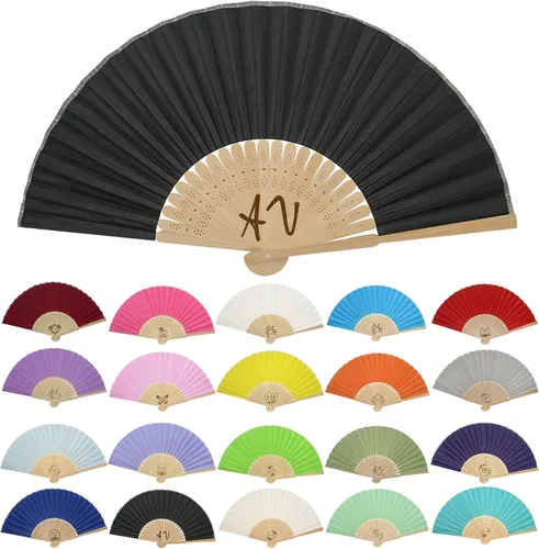 Miniatura 19 de GZLDGIFTS Abanicos de mano personalizados, regalos para regalos de fiesta de boda, invitados, tela personalizada, seda, jardín, boda, abanicos