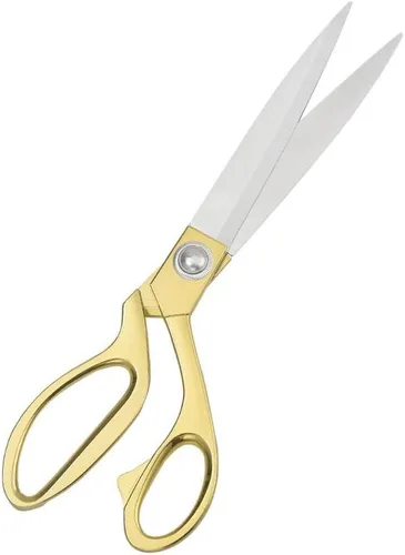 Tijeras de sastre afiladas de acero inoxidable para ropa, tijeras de costura de tela, tijeras de cocina ajustables, color dorado (9.5 pulgadas)