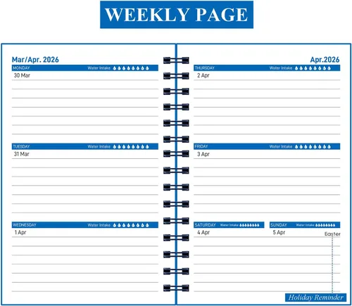 Miniatura 4 de Agenda diaria 2026-2027, agenda semanal y mensual 2026-2027, año académico, planificador calendario enero 2026-junio 2027, 8.2 x 5.5 pulgadas, 18