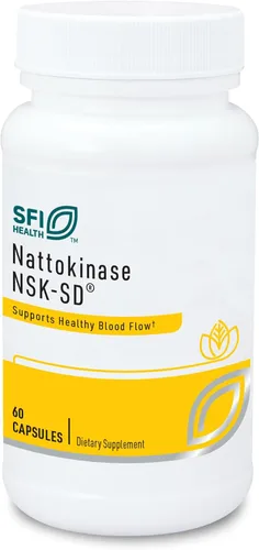 Klaire Labs SFI Health Nattokinase NSK-SD - Enzima proteolítica para apoyo cardiovascular, sin lácteos y sin gluten (60 cápsulas)