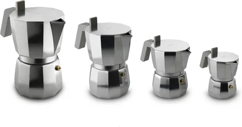Miniatura 2 de Moka, Cafetera espresso en fundición de aluminio. Mango y pomo en PA, gris. Fondo magnético de acero adecuado para cocción por inducción. Filtro