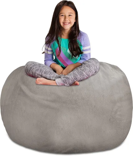 Miniatura 49 de Posh Stuffable Kids Funda de Silla Puf Rellenable para Almacenamiento de Animales de Peluche - Organizador de Juguetes Infantiles, Mediano 27