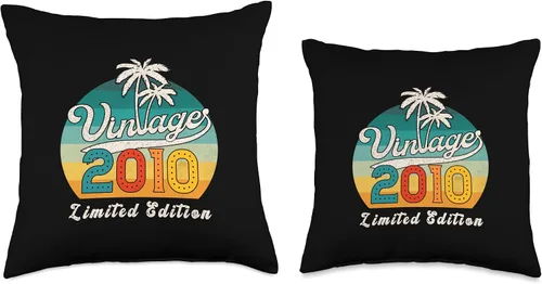 Miniatura 3 de Vintage 2010 Birthday Gift for Men Women 16 Years Retro Palm Throw Pillow