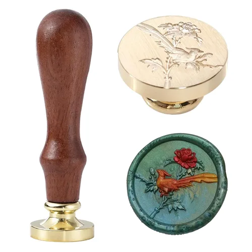 Miniatura 22 de Sello de cera – Sello de cera de sellado de semillas de loto, sello floral y vegetal, cabeza de sello de flor de loto ovalada para tarjetas, sobres