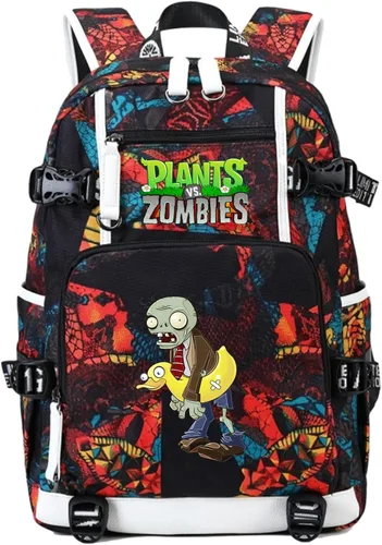 Miniatura 18 de ISaikoy Game Plants vs. Zombies - Mochila de hombro para libros, mochila escolar, mochila para computadora portátil, color rojo1