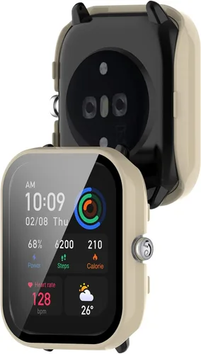 Miniatura 7 de Paquete de 2 protectores de pantalla compatibles con Amazfit GTS 4 Mini, pantalla de vidrio templado + fundas protectoras de policarbonato mate