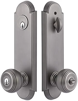 EMTEK Annapolis 5318EUS3 - Cerradura de dos puntos, doble cilindro con acabado a juego, disponible en 10 acabados, latón pulido (US3)