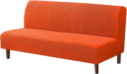Miniatura 11 de Funda elástica para sofá de futón sin brazos, fundas de sofá y cama de forro polar a cuadros, fundas protectoras lavables para muebles con parte