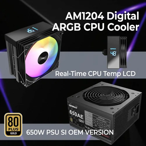 Miniatura 3 de RAIDMAX X921 Mesh Airflow ATX Mid Tower Funda para PC para juegos, 6 ventiladores de color RGB estáticos de 4.724 in preinstalados, panel lateral
