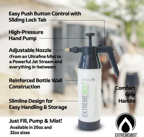 Miniatura 2 de ExtremeMIST Aerosoles para moscas a base de agua de alto rendimiento, pulverizador de bomba de mano, botella rociadora estable portátil