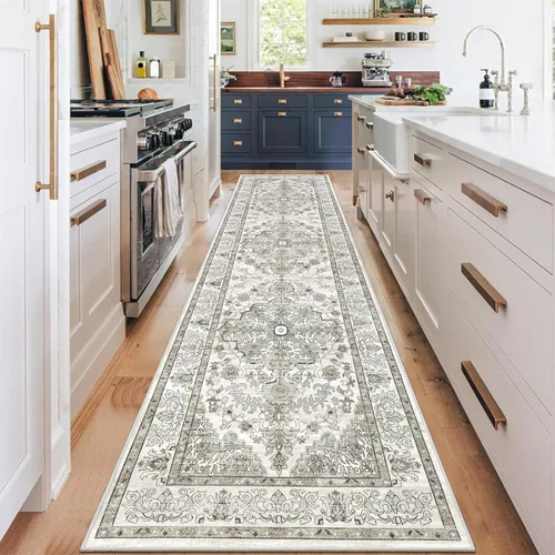 Miniatura 79 de U'Artlines Alfombra de Área Bohemia Lavable, 2x3 Pequeña Suave Antideslizante Vintage Felpudo para Puerta Frontal Interior Alfombra Verde