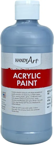 Pintura acrílica para estudiantes, artesanías de 16 onzas. Plateado metálico